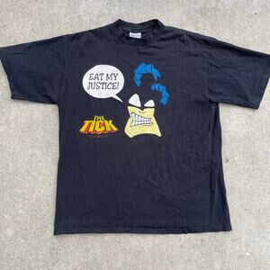 Vintage 1994 The Tick Eat My Justice Single Stitch T Shirt Mens XL 90s Cartoon